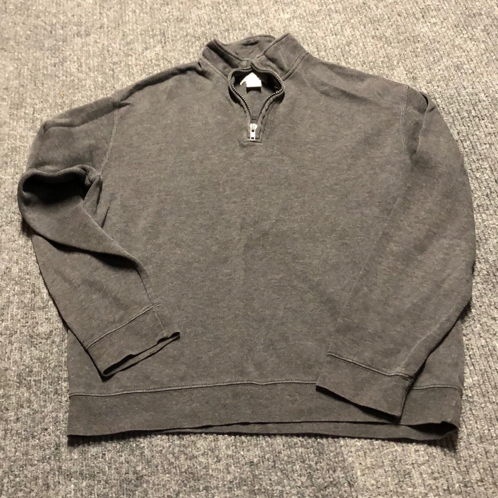 Gray Covington sweater 1/4 zip-up mock turtleneck-M